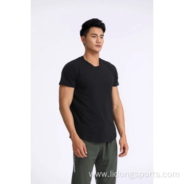 Casual Men Sport Longline Curved Hem T Shirt